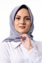 وشاح من حرير المدينة الفاخر بنسبة 100% مستورد باللون الفضي - 4