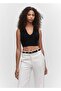 Ribbed cropped blouse