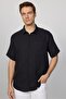 Relax Fit Short Sleeve Comfortable Cut Muslin Fabric 100% Cotton Single Pocket Summer Plain Smoked Men's Shirt