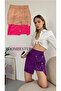 Women's Beige Mini Skirt with Chain Detail Crepe Fabric - 4