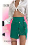 Women's Beige Mini Skirt with Chain Detail Crepe Fabric
