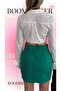 Women's Beige Mini Skirt with Chain Detail Crepe Fabric - 3