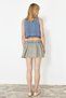 High Waist Blue Pleated Denim Shorts Skirt - TWOSS24SR00026 - 5