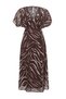Dark Brown Animal Patterned A-Line Chiffon Maxi Woven Dress Twoss24El00812 - 10