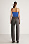 Keira Women's Strapless Wide Ribbed Stretchy Fabric Cobalt Blue Bustier - 8