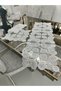 American Service Square Plate and Runner Kitchen Set for 6 People Flower Set Table Presentation Set Dowry Box Cream - 7