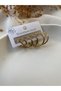Woman's Six-Piece Steel Earrings, 3 Different Size Six-Piece Earrings, Gold Color