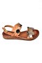 Tan Genuine Leather Women's Sandals K374680603 - 5
