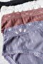Women's Ribbed Lace Detailed Slip Panties 5 Pack Set - 7