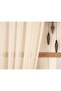 Linen Tulle Curtain Wheat Color 1-3 Frequent Battery - 2