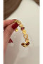 - GUCCY Model Brown Zircon Stone Adjustable Steel Bracelet (16cm) - 2
