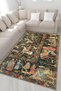 Floral Themed Human and Horse Figure Patterned Ethnic Vintage Decorative Carpet 4893 - 3