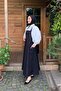 Black Linen Skirt Salopet & White Classic Collar Crop Shirt - 6