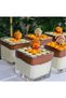 6 Piece Magnolia Cup Bowl Glass Magnolia Pudding Dessert Ice Cream Bowl Presentation Set - 6