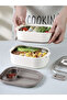 Adding Colour Two-Tiered - with Sauce Bowl - Stainless Steel Easy-Lock Container - 1100 ml - 3