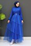 Huma Hijab Evening Dress Sax - 4