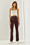 Women's Burgundy Striped Palazzo Trousers 60251231 - 5