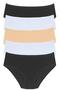 1207 Women's White Black Skin 5-Piece Daily Thick Brim Slip Panties V13
