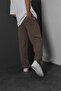 Baggy Mold Soft Texture Men's Brown Trousers - 3