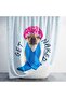 Cute Dog Patterned Digital Printed Bathroom Curtain - Single Wing C Ring, 180x200 Cm - 4