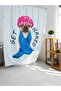 Cute Dog Patterned Digital Printed Bathroom Curtain - Single Wing C Ring, 180x200 Cm
