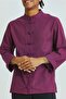 Button Detailed Bohemian Shirt Purple - 5