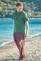 Men's Green Judge Collar Short Sleeve Slim Fit Shirt