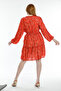 Women's Pomegranate Crispy Flowers Lined Mini Dress with Elastic Waist - 4