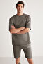 Colombia Men's 2 Piece Set Comfort Fit Polarless Embroidered Gray Tracksuit Set - 3