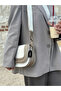 Straw Look Leather Detailed Canvas Dark Mink Women's Hand and Shoulder Bag - 6