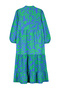 Blue Patterned Half Placket Oversized Fit Cotton Woven Dress TCTSS23EB00222 - 8