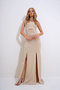 Beige Adjustable Strap Out Cut Cutout Slit Homecoming Dress Alc-X12269 - 3