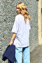 White Crew Neck Eye Print Oversize T-Shirt Alc-X12306 - 6