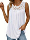 Women's Sleeveless Crew Neck Lace Viscose Blouse - 4