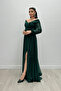 Lace-up, Belted , Tulle Belted - EMERALD GREEN - 2