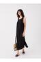 U-Neck Straight Linen Blend Women's Dress - 2