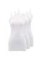 OLIVIA SINGLET 3-Pack White Cotton Elastane Blend Spaghetti Strap Women's Tank top Top