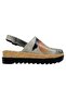 Women's Vegan Leather Black Thick Sole Sandals - Sunset Animals Design - 5