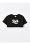 LCW Kids Girl's Crop T-shirt and Tank Top - Crew Neck, Printed, Short Sleeve - 3