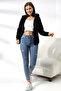 Raised Zippered Hooded Sweatshirt 19116 Black