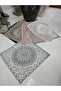 Placemat Special Embroidery Design Square Plate Sun Table and Presentation Set Dowry Rack Gray - 8