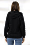 Raised Zippered Hooded Sweatshirt 19116 Black - 4