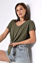 Casual V-Neck Short Sleeve T-Shirt 19410 KHAKI - 2