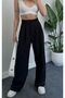 Neva Black Velcro High Waist Wide Leg Palazzo Wide Leg