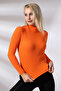 Half Turtleneck Long Sleeve Camisole Blouse 20535 Orange - 2