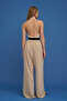 Back Low-cut Long Jumpsuit Beige - 5