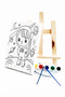 Tiny Astronaut Painter Set for Kids - 20x30 cm Canvas with Sketch, 2 Brushes and Palette Included - 2
