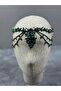 Ahu Model Tasseled Bridal Henna and Wedding Hair Accessories Shuttle Drop Earring Set Green - 6