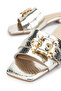 Women's Genuine Leather Gold Flat Slippers - 4