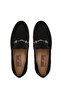 Men's Genuine Leather Black Suede Loafer Shoes - 5